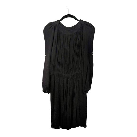 Isabel Marant Etoile Karla Crinkle Georgette Mini Dress in Black Size 36 - Picture 1 of 5